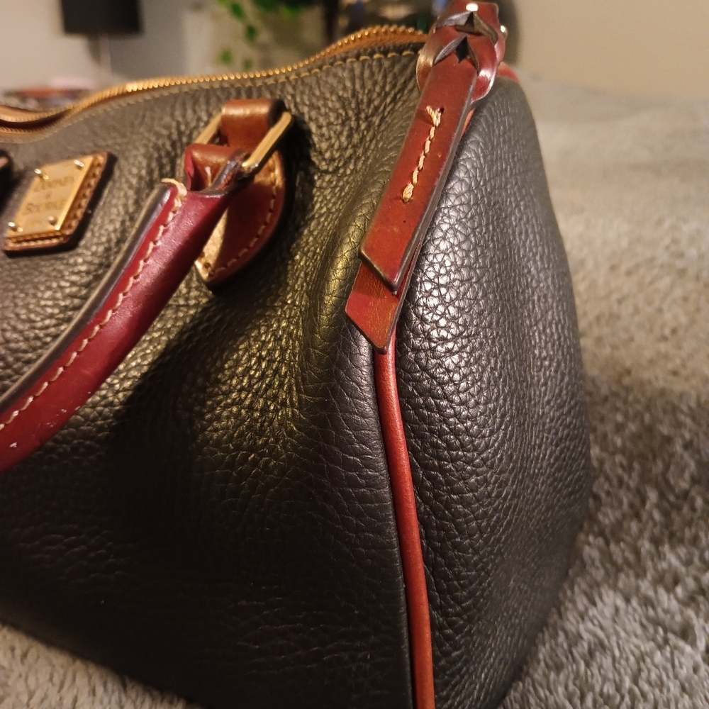 Dooney & Bourke Black and Brown Leather Satchel - Picture 4 of 12